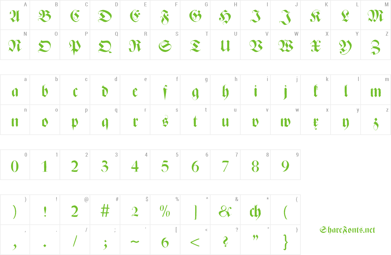 Font ZenFrax preview